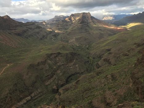 Landscape from the Degollada de las Yeguas lookout point in south Gran Canaria 