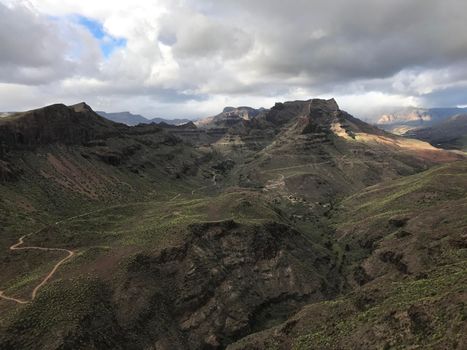 Landscape from the Degollada de las Yeguas lookout point in south Gran Canaria 