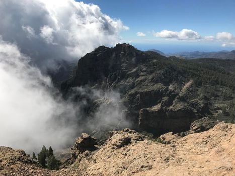 View from Pico de las Nieves the highest peak of the island of Gran Canaria