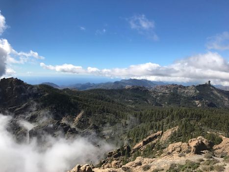 View from Pico de las Nieves the highest peak of the island of Gran Canaria