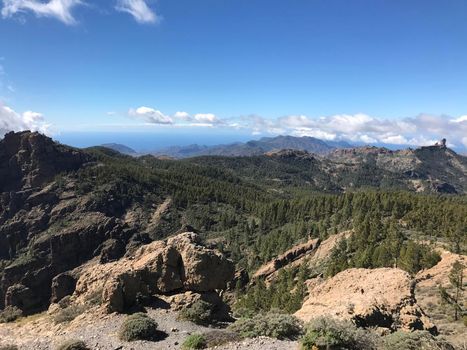 View from Pico de las Nieves the highest peak of the island of Gran Canaria