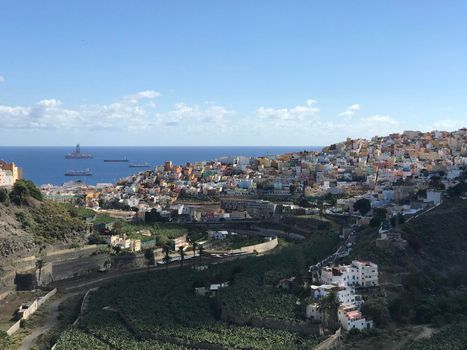 Looking over Las Palmas old town Gran Canaria