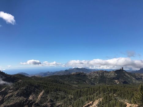 View from Pico de las Nieves the highest peak of the island of Gran Canaria