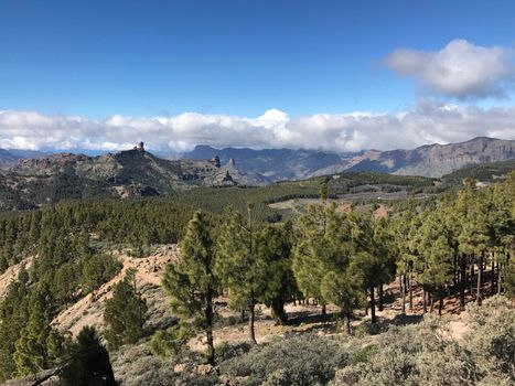 View from Pico de las Nieves the highest peak of the island of Gran Canaria