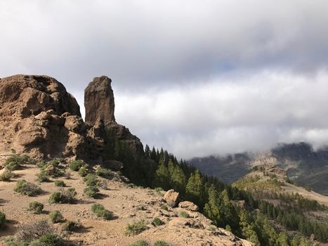 Roque Nublo a volcanic rock on the island of Gran Canaria