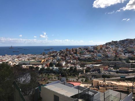 Looking over Las Palmas old town Gran Canaria