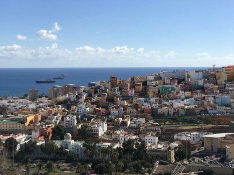 Looking over Las Palmas old town Gran Canaria