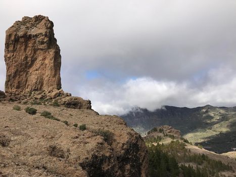 Roque Nublo a volcanic rock on the island of Gran Canaria