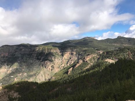 Landscape seen from the Roque Nublo a volcanic rock on the island of Gran Canaria