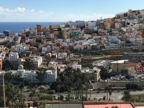 Looking over Las Palmas old town Gran Canaria