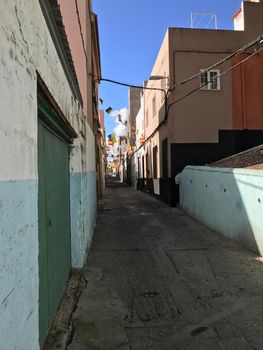 Flags in a street of Las Palmas Gran Canaria