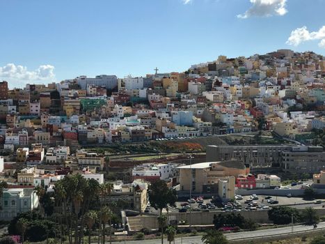 Looking over Las Palmas old town Gran Canaria