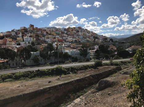 Colourful house on the hill of Las Palmas old town Gran Canaria