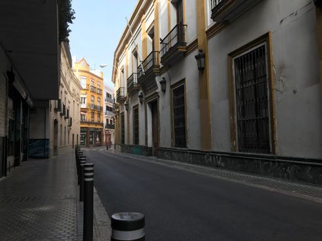 Empty street in Seville Spain