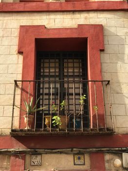 Balcony from a house in Seville Spain