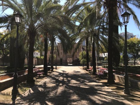 Buhaira Garden and the Buhaira Civic Center in Seville Spain