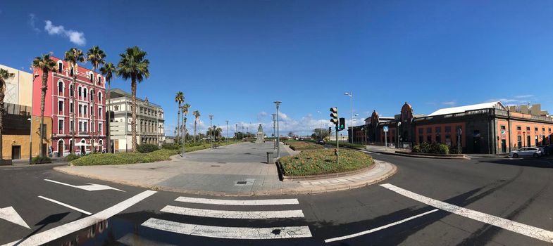 Panorama from a square in Las Palmas old town Gran Canaria