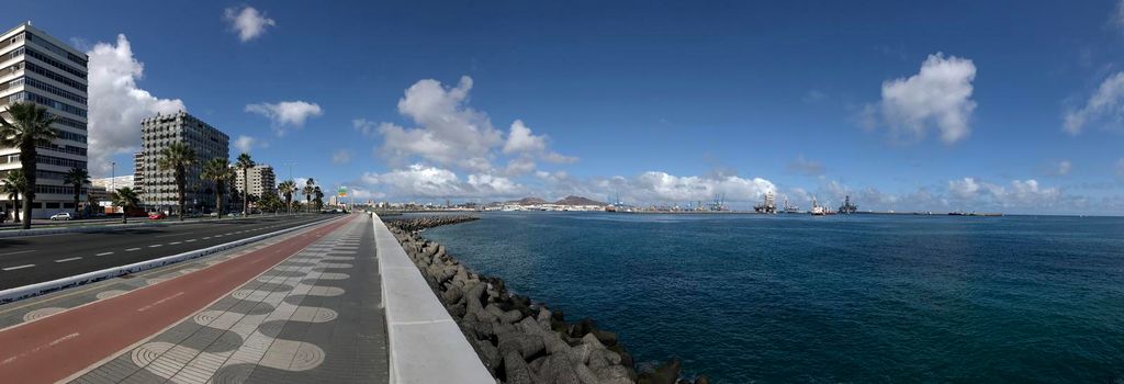 Panorama from the boulevard El Caleton in Las Palmas Gran Canaria