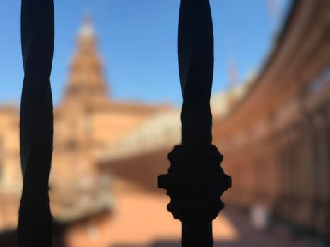 A fench at Plaza de Espana in Seville Spain