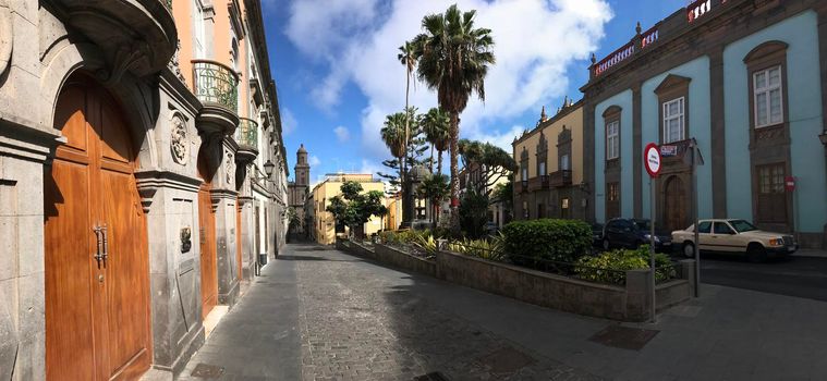 Panorama from Plaza del Espiritu Santo in Las Palmas Gran Canaria Canary Islands Spain