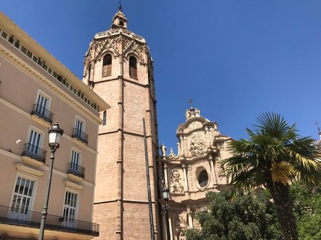 Plaza de la Reina with the Micalet in Valencia