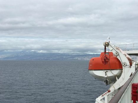 Rescue boat on a ferry towards Tenerife Canary Islands