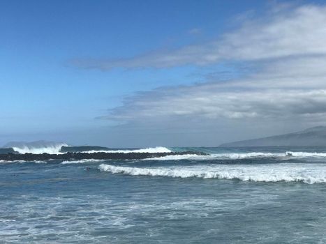 Big waves at the coast of Puerto de la Cruz Tenerife canary islands