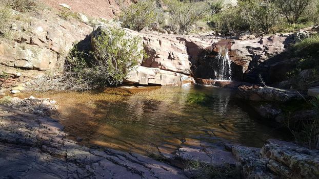 Small waterfall and pond in serra d'espadà natural park Spain