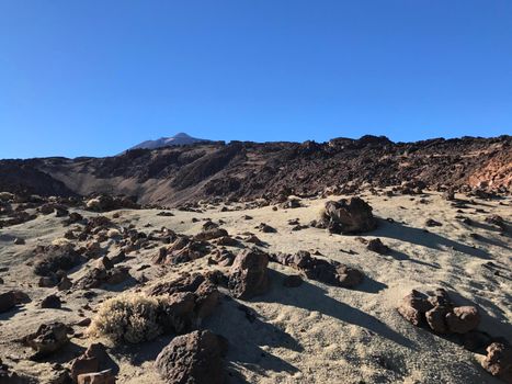 Landscape around Mount Teide a volcano on Tenerife in the Canary Islands