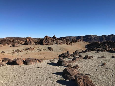 Landscape around Mount Teide a volcano on Tenerife in the Canary Islands