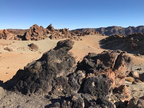 Landscape around Mount Teide a volcano on Tenerife in the Canary Islands