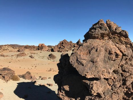 Landscape around Mount Teide a volcano on Tenerife in the Canary Islands