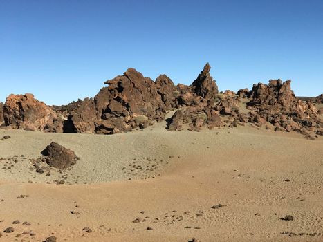 Landscape around Mount Teide a volcano on Tenerife in the Canary Islands