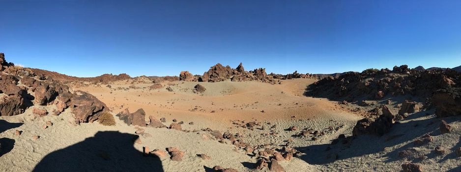 Panorama landscape around Mount Teide a volcano on Tenerife in the Canary Islands