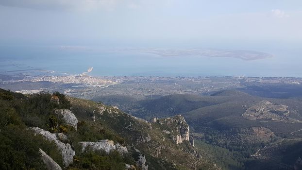 View from Serra del Montsià to Sant Carles de la Ràpita in Spain
