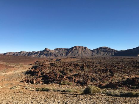 Landscape around Mount Teide a volcano on Tenerife in the Canary Islands