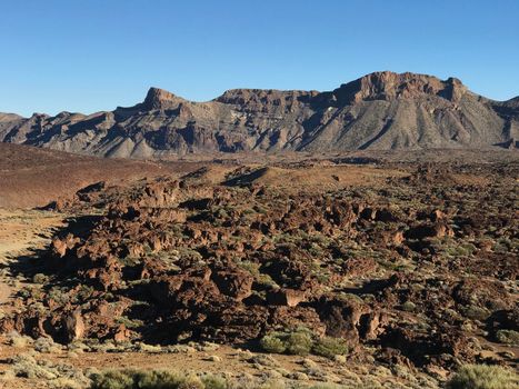 Rocky landscape around Mount Teide a volcano on Tenerife in the Canary Islands