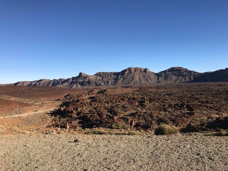 Landscape around Mount Teide a volcano on Tenerife in the Canary Islands