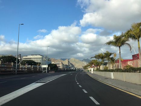 Road towards downtown Santa Cruz Tenerife