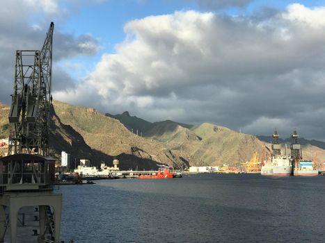 Crane in the harbour at Santa Cruz Tenerife