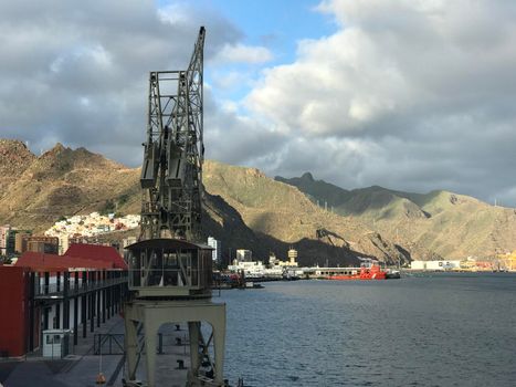 Crane in the harbour at Santa Cruz Tenerife