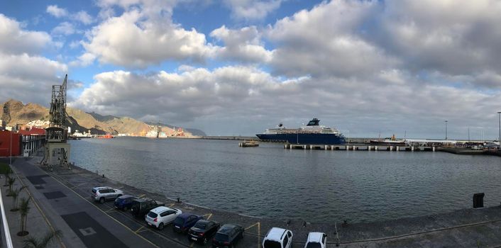 Panorama from the harbour at Santa Cruz Tenerife