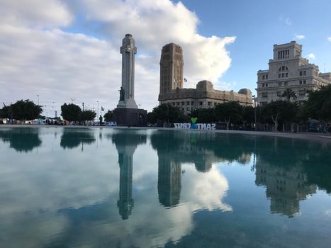 Plaza de Espana with the Castillo de San Cristobal in Santa Cruz de Tenerife