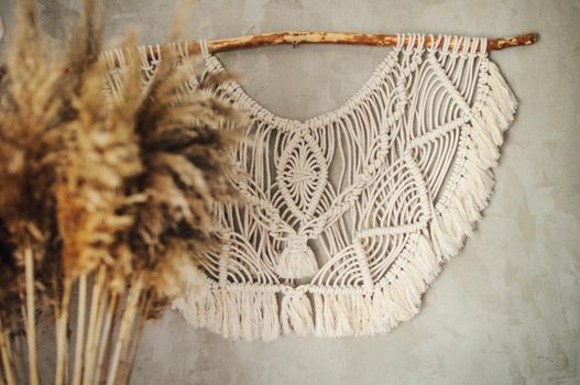 Beautiful boho macrame wall panel will add a cozy atmosphere and charm to any space in your home