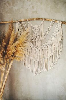 Beautiful boho macrame wall panel will add a cozy atmosphere and charm to any space in your home