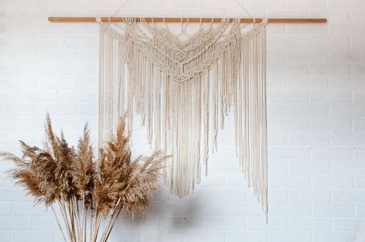 Beautiful boho macrame wall panel will add a cozy atmosphere and charm to any space in your home