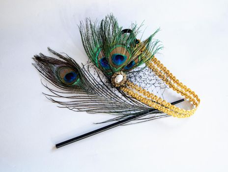 Fashion hair jewelry headpiece great gatsby for women - 1930s  and cigarette holder lady 