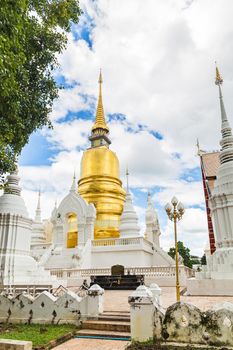 Suan Dok temple, Wat Suan Dok (monastery) with blue sky in Chiang Mai, Thailand