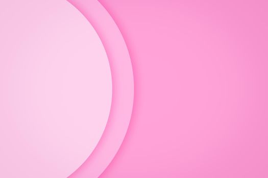 Valentines day background with paper layer circle pink abstract background. Curves and lines use for banner, cover, poster, wallpaper, design with space for text.