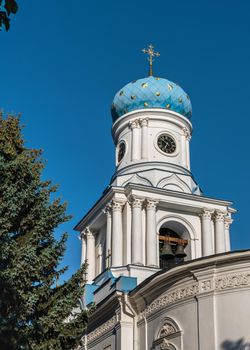 Svyatogorsk, Ukraine 07.16.2020.  Intercession Church on the territory of the Svyatogorsk Lavra  in Ukraine, on a sunny summer morning